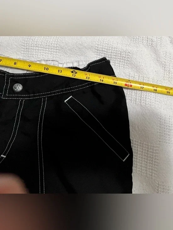 Prana Black Wide-Leg Capris with Contrast Stitching - Picture 4 of 10